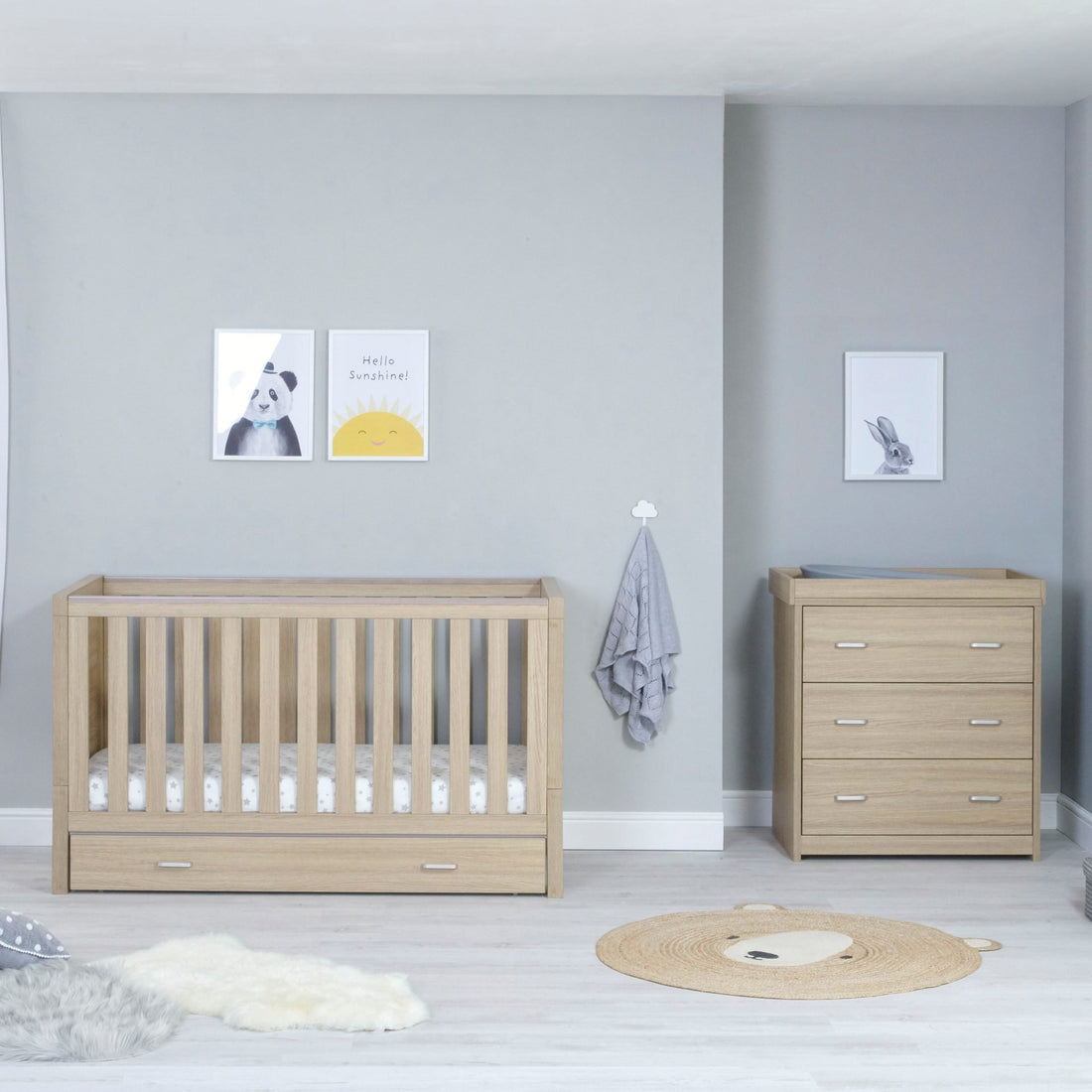 Luno 2 Piece Nursery Furniture Set with Drawer