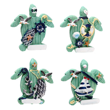 Hand Painted Souvenir Seaside Magnet - Nautical Turtle x12