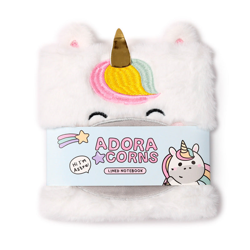 Fluffy Plush Notebook - Adoramals Adoracorn Unicorn