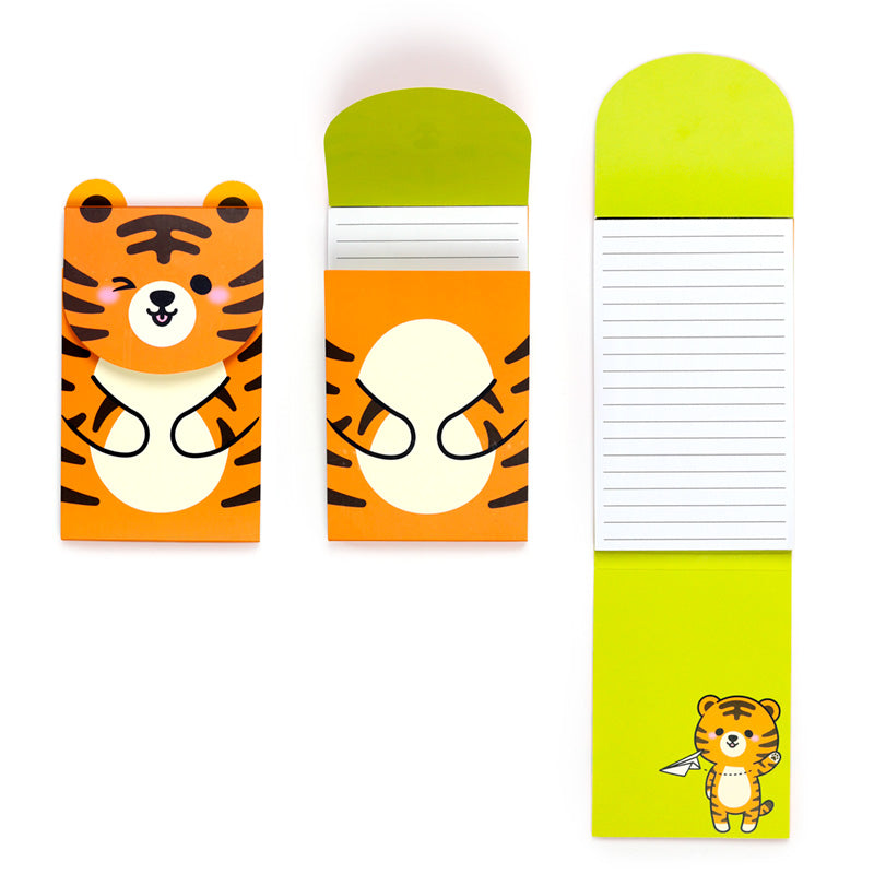 Flip Open Shaped Memo Pad - Adoramals Tiger