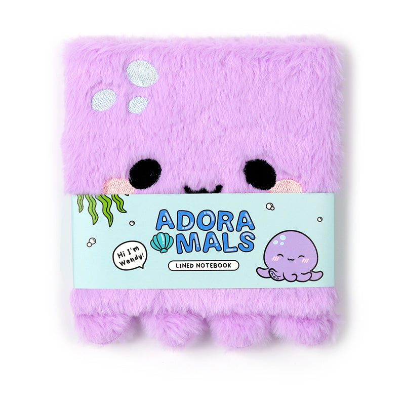 Fluffy Plush Notebook - Adoramals Octopus