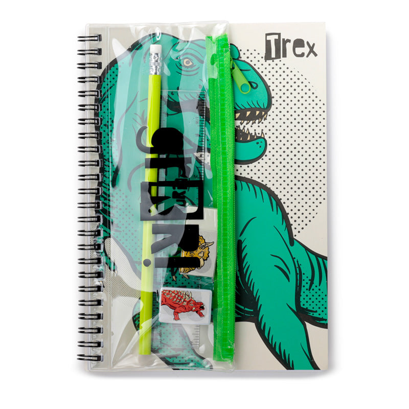 Spiral Bound A5 Lined Notebook - Dinosauria