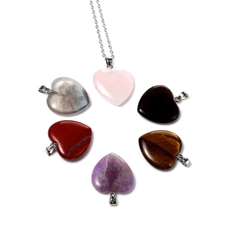 Gemstone Pendant - 6 Interchangeable Heart Shaped Pendants