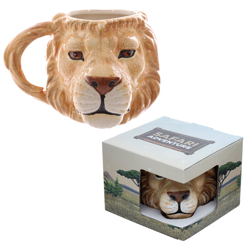 Ceramic Shaped Head Mug - Lion