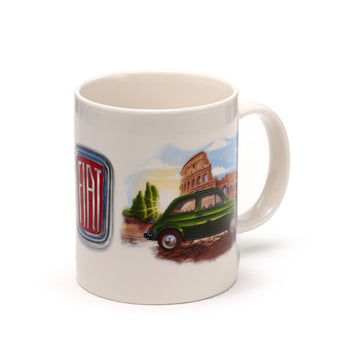 Collectable Porcelain Mug - Fiat 500 Rome & Riviera