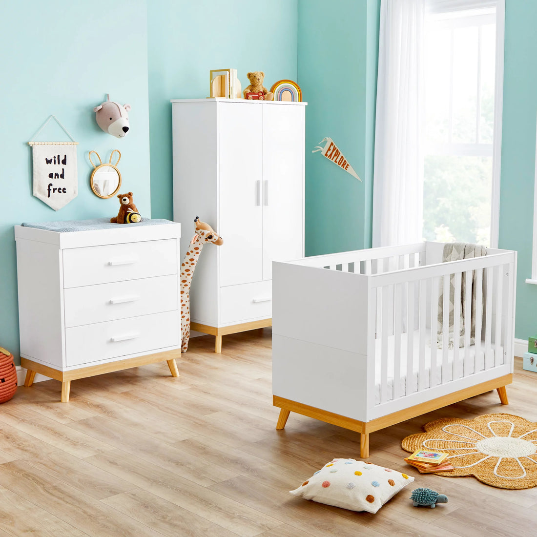 Mona Mini 3 Piece Nursery Furniture Set White