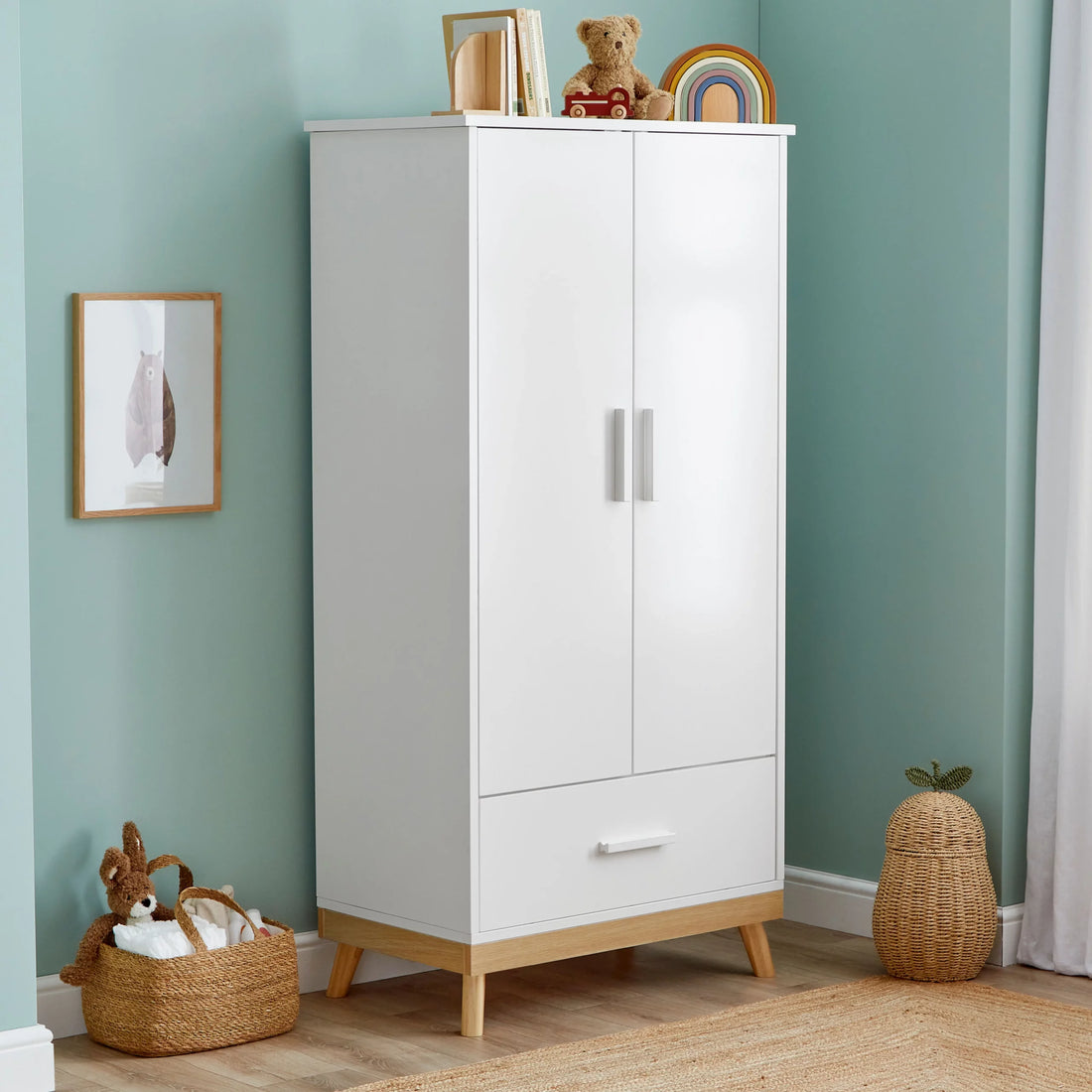 Mona Nursery Wardrobe White