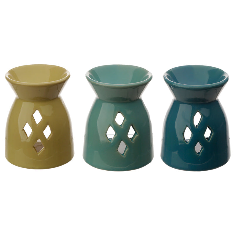 Ceramic Eden Oil Burner with Diamond Cut-outs