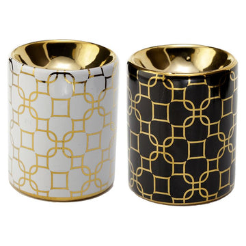 Ceramic Geometric Metallic Gold Eden Oil Burner