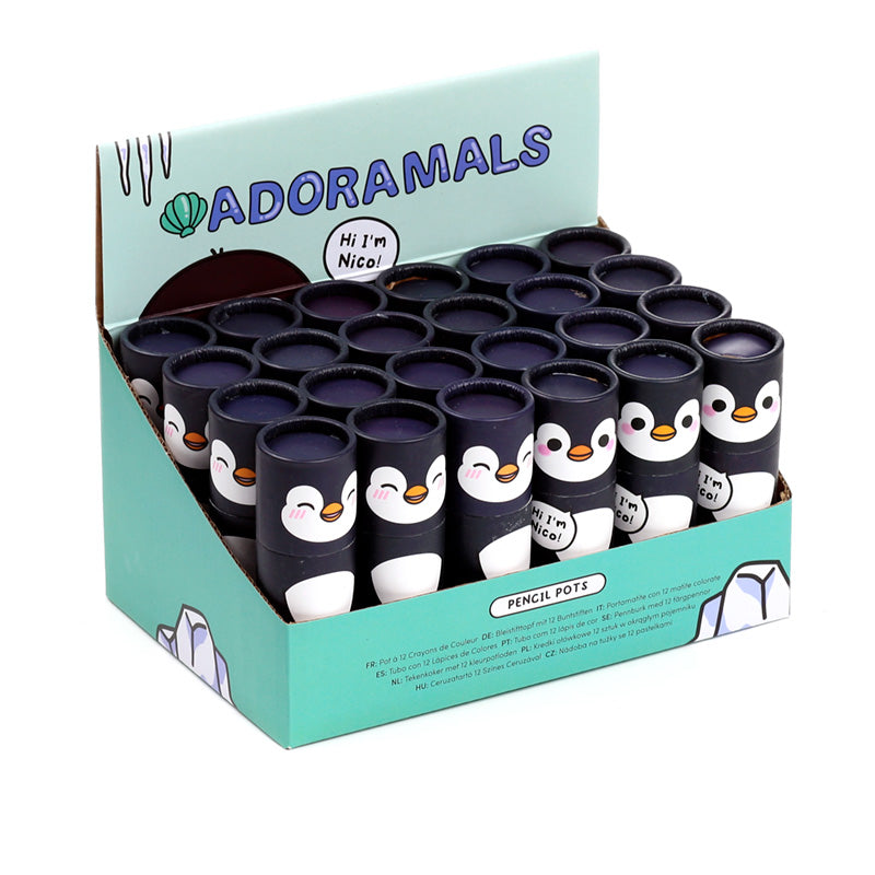 Fun Kids Colouring Pencil Tube - Adoramals Penguin