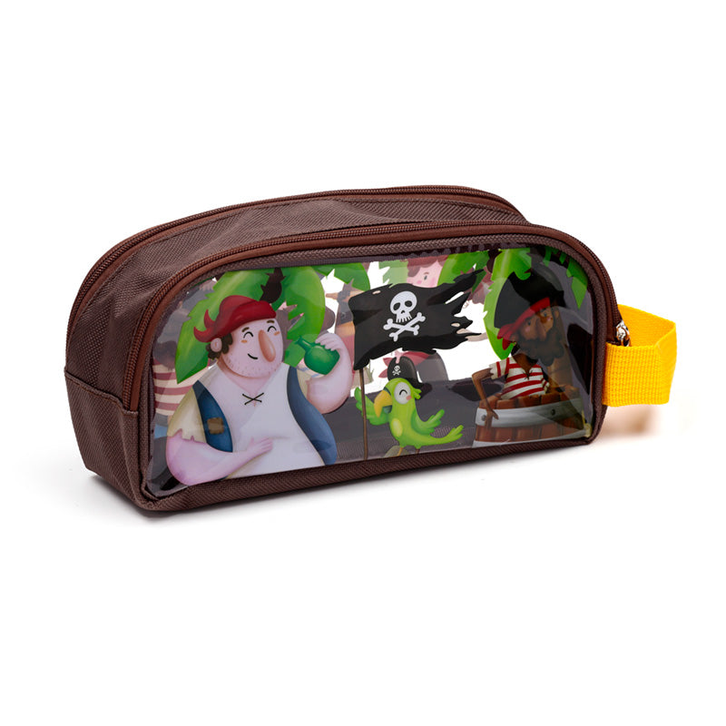 Clear Window Pencil Case - Jolly Roger Pirates