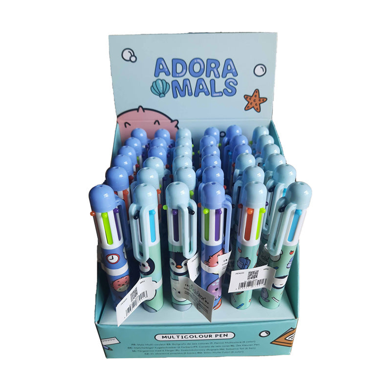 Multi Colour Pen (6 Colours) - Adoramals Sealife