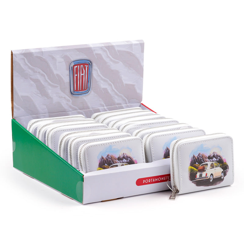 Small Zip Around Wallet - Fiat 500 Mountain Scene