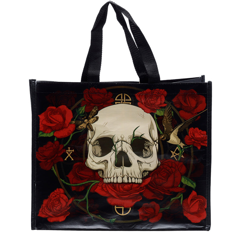 Recycled RPET Reusable Shopping Bag - Skulls and Roses