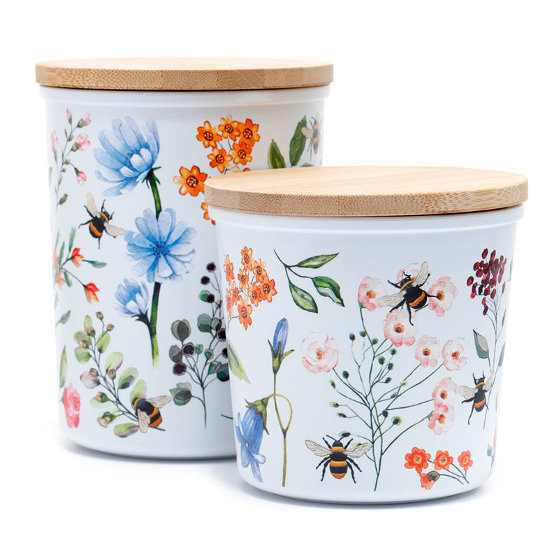 Recycled RPET Set of 2 Storage Jars S/M - Nectar Meadows