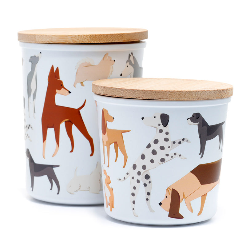 Recycled RPET Set of 2 Storage Jars S/M - Barks Dog