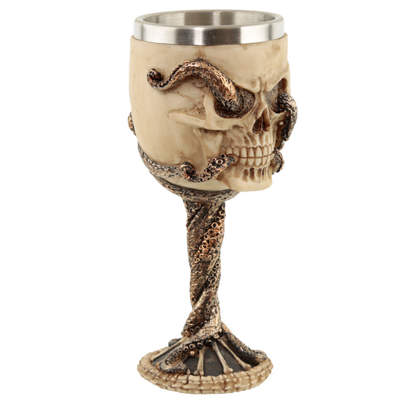 Decorative Bronze Octopus Skull Goblet (Bulk Packaging)