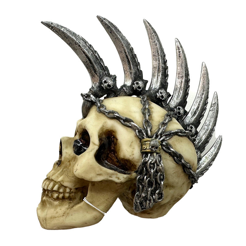 Decorative Ornament - Punk Skull with Chains & Blades Mohican