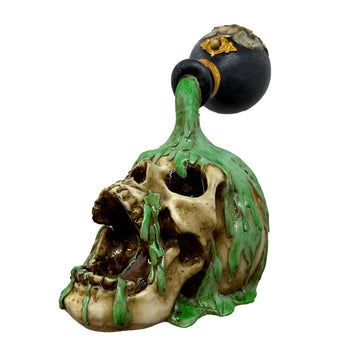 Decorative Ornament - Screaming Skull with Green Potion