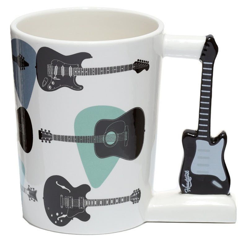 Collectable Shaped Handle Ceramic Mug - Headstock Guitar