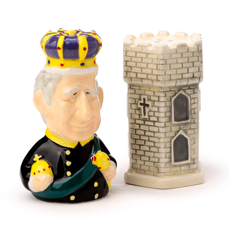 Novelty Ceramic Salt and Pepper - King Charles III