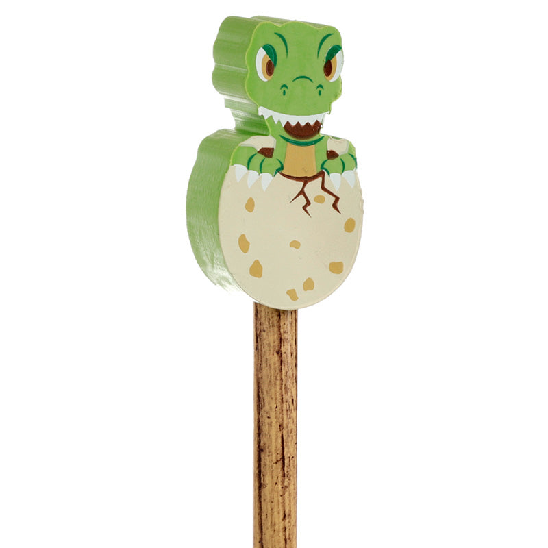 Fun Baby Dinosaur Egg Pencil and Eraser Topper Set