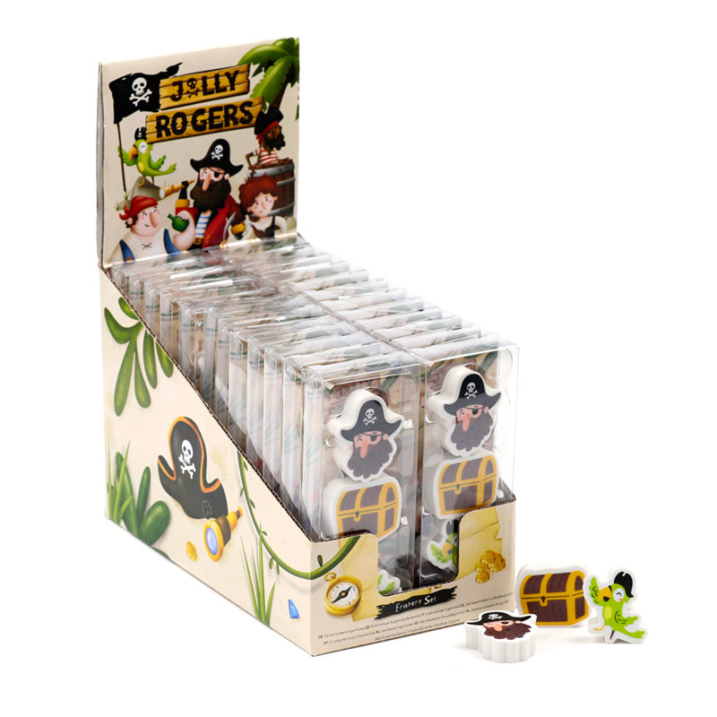 Eraser 3 Piece Set - Jolly Rogers Pirate