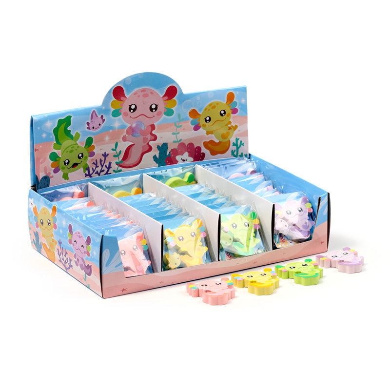 Eraser 2 Piece Set - Axolotl (Salamander)