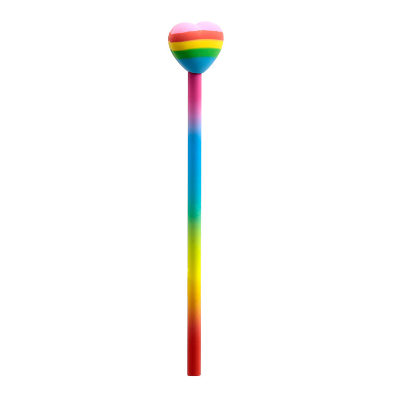 Pencil & Eraser Topper - Rainbow Heart