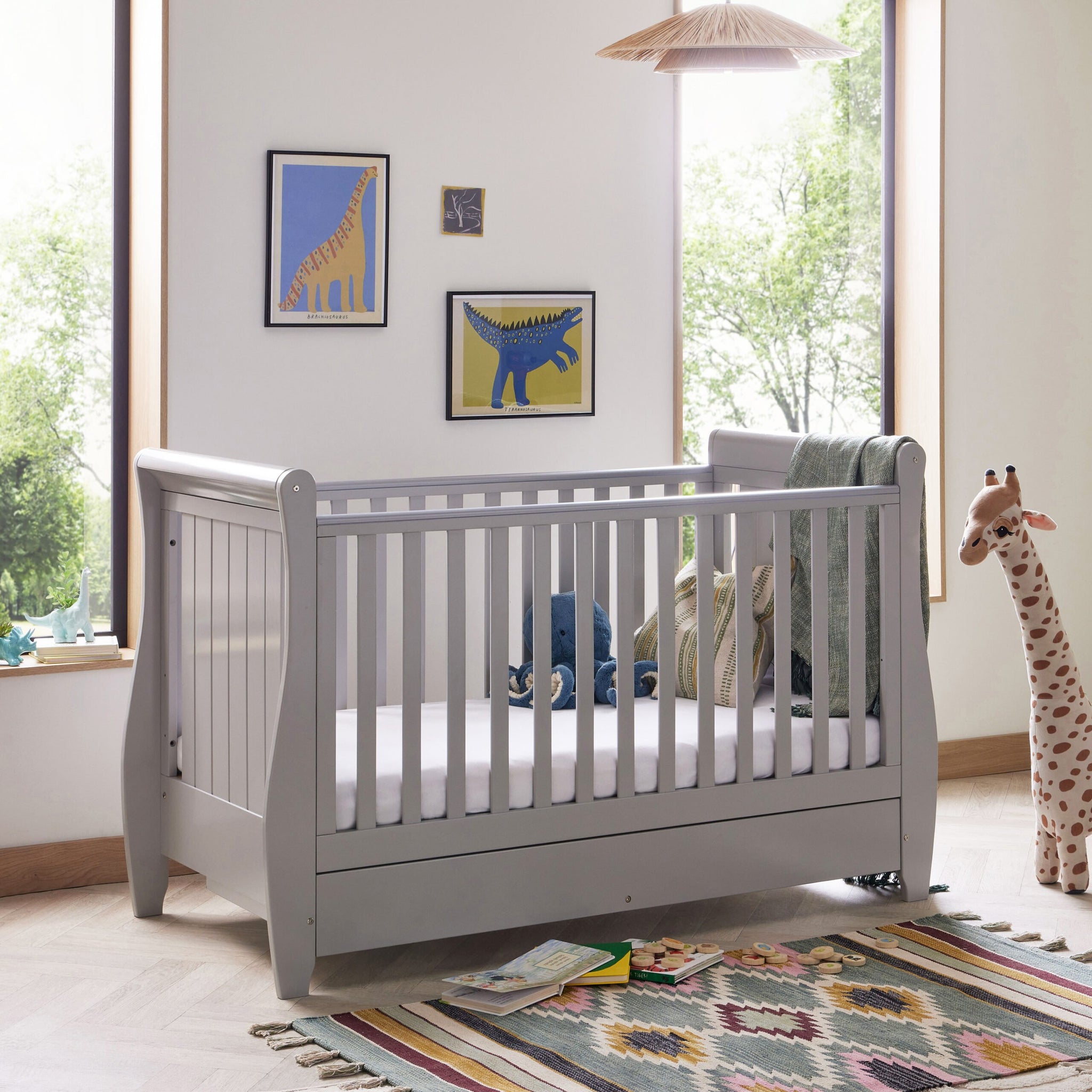 Stella Sleigh Drop Side Cot Bed