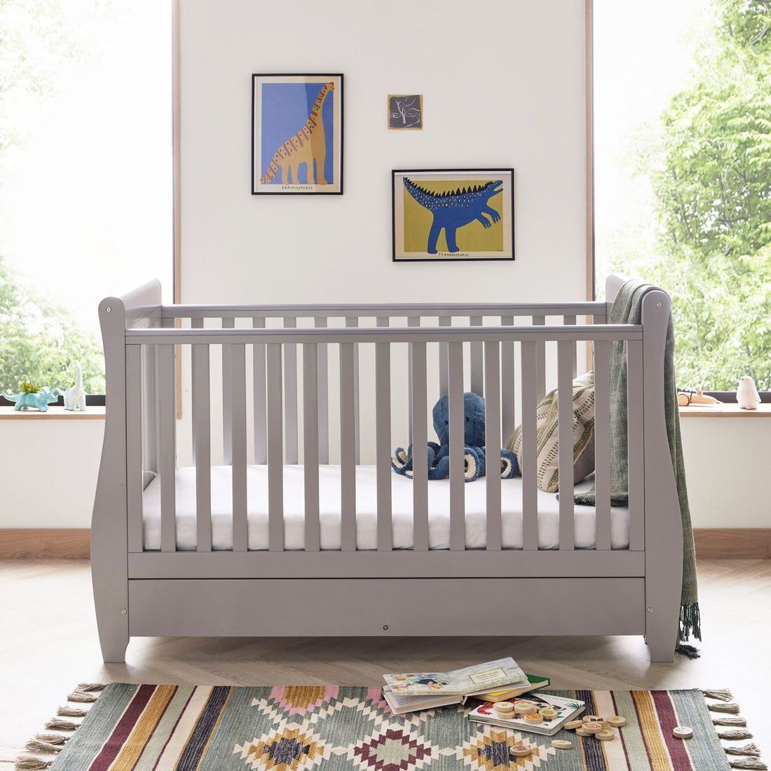 Stella Sleigh Drop Side Cot Bed