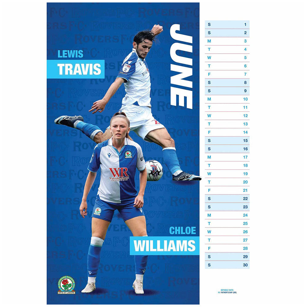 Blackburn Rovers FC A3 Calendar 2024 - Officially licensed merchandise.