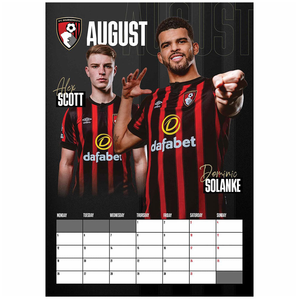 Bournemouth AFC A3 Calendar 2024 - Officially licensed merchandise.