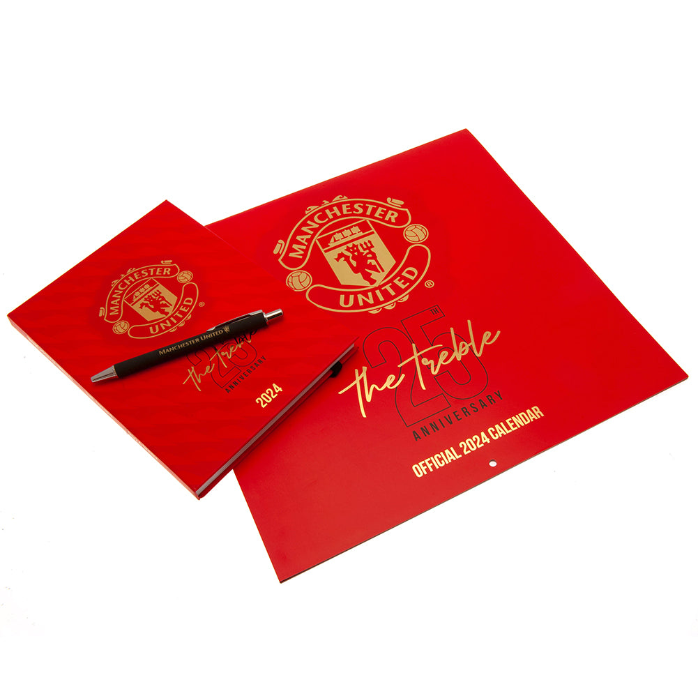 Manchester United FC Calendar & Diary Musical Gift Box 2024 - Officially licensed merchandise.