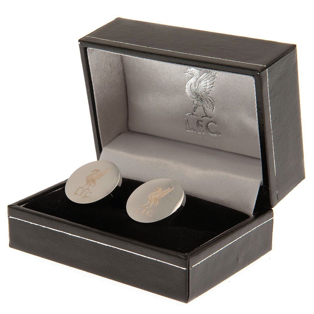 Liverpool FC Stainless Steel Round Cufflinks - Officially licensed merchandise.