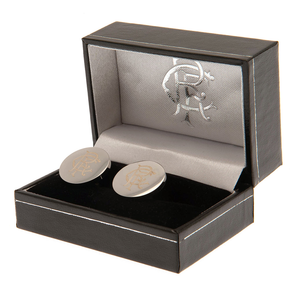 Rangers FC Stainless Steel Round Cufflinks - Officially licensed merchandise.