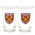 West Ham United FC 2pk Shot Glass Set - Officially licensed merchandise.