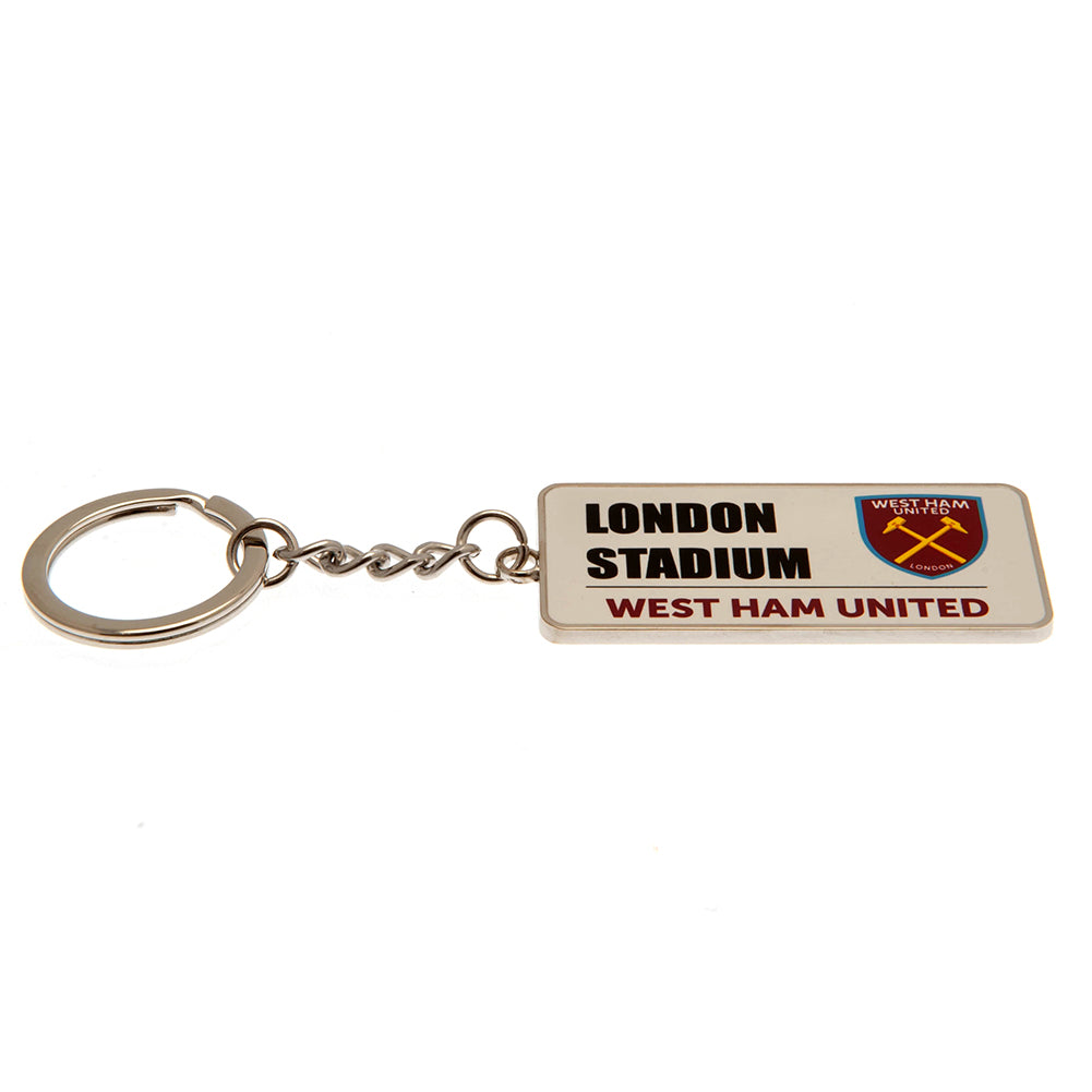 West Ham United FC Street Sign Keyring - Officially licensed merchandise.