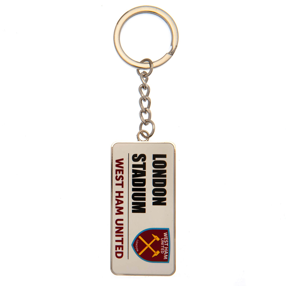 West Ham United FC Street Sign Keyring - Officially licensed merchandise.