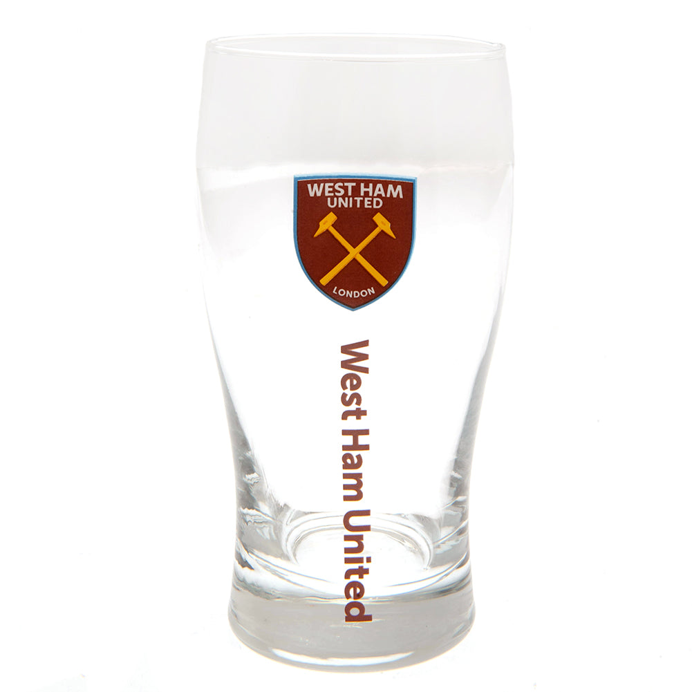 West Ham United FC Tulip Pint Glass - Officially licensed merchandise.