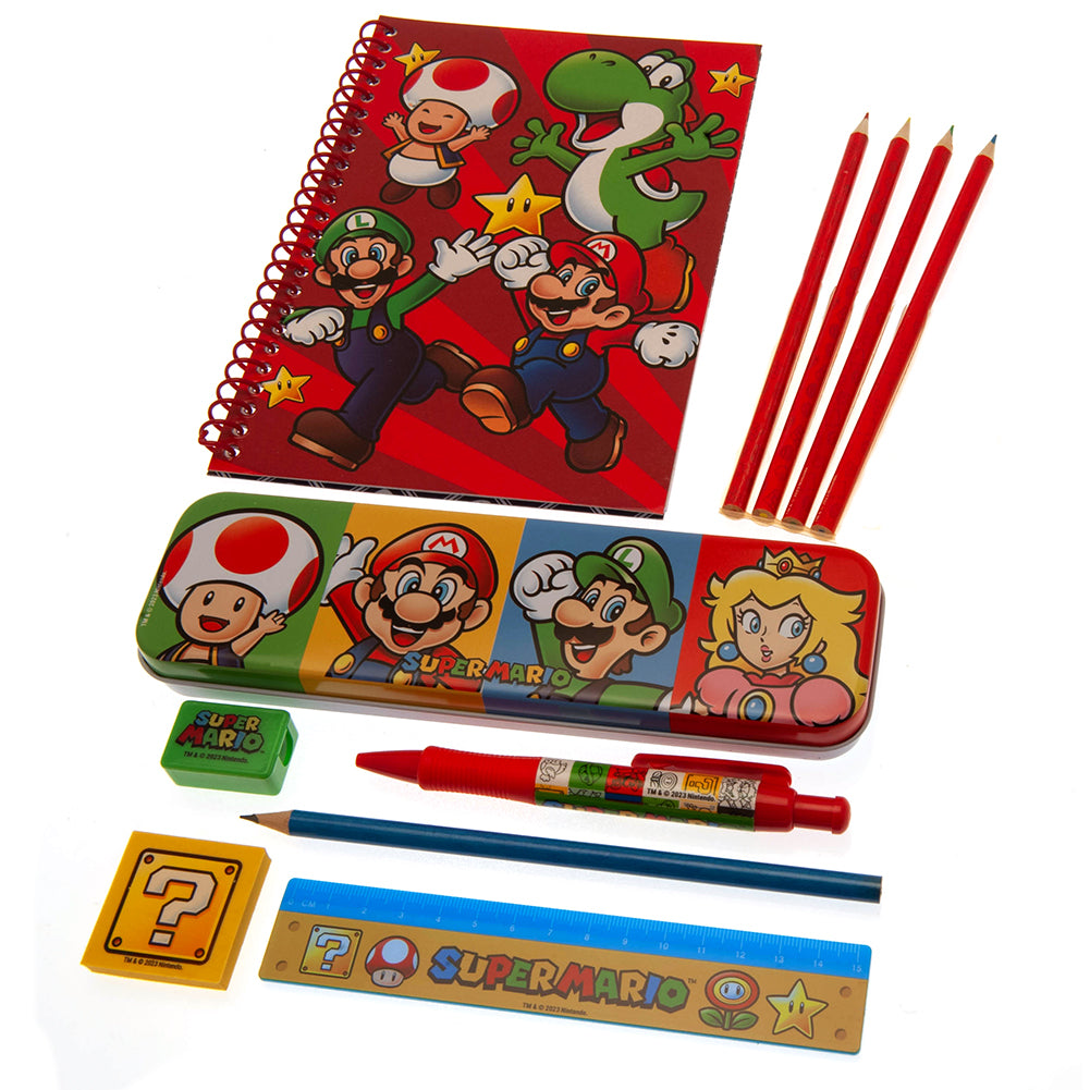 Super Mario Bumper Stationery Set - Officially licensed merchandise.