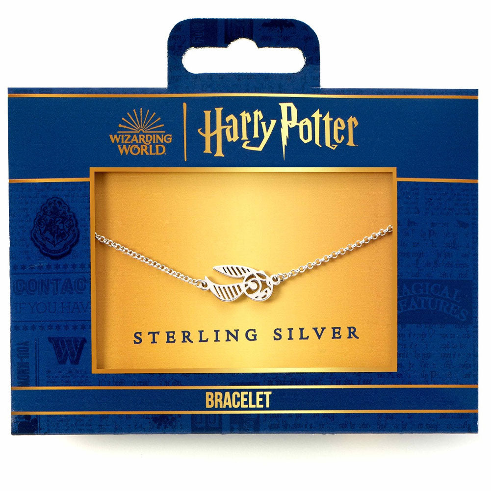 Harry Potter Sterling Silver Charm Bracelet Golden Snitch