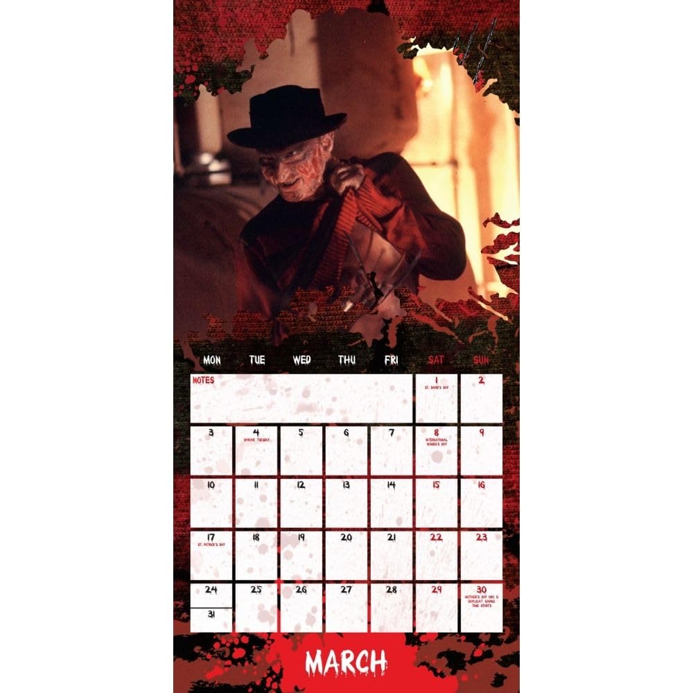 A Nightmare on Elm Street Square Calendar 2025