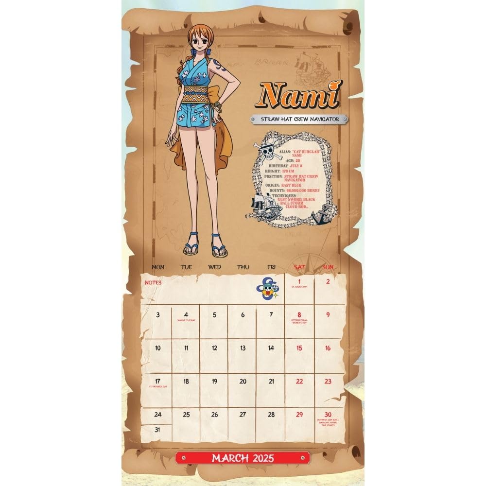 One Piece Square Calendar 2025