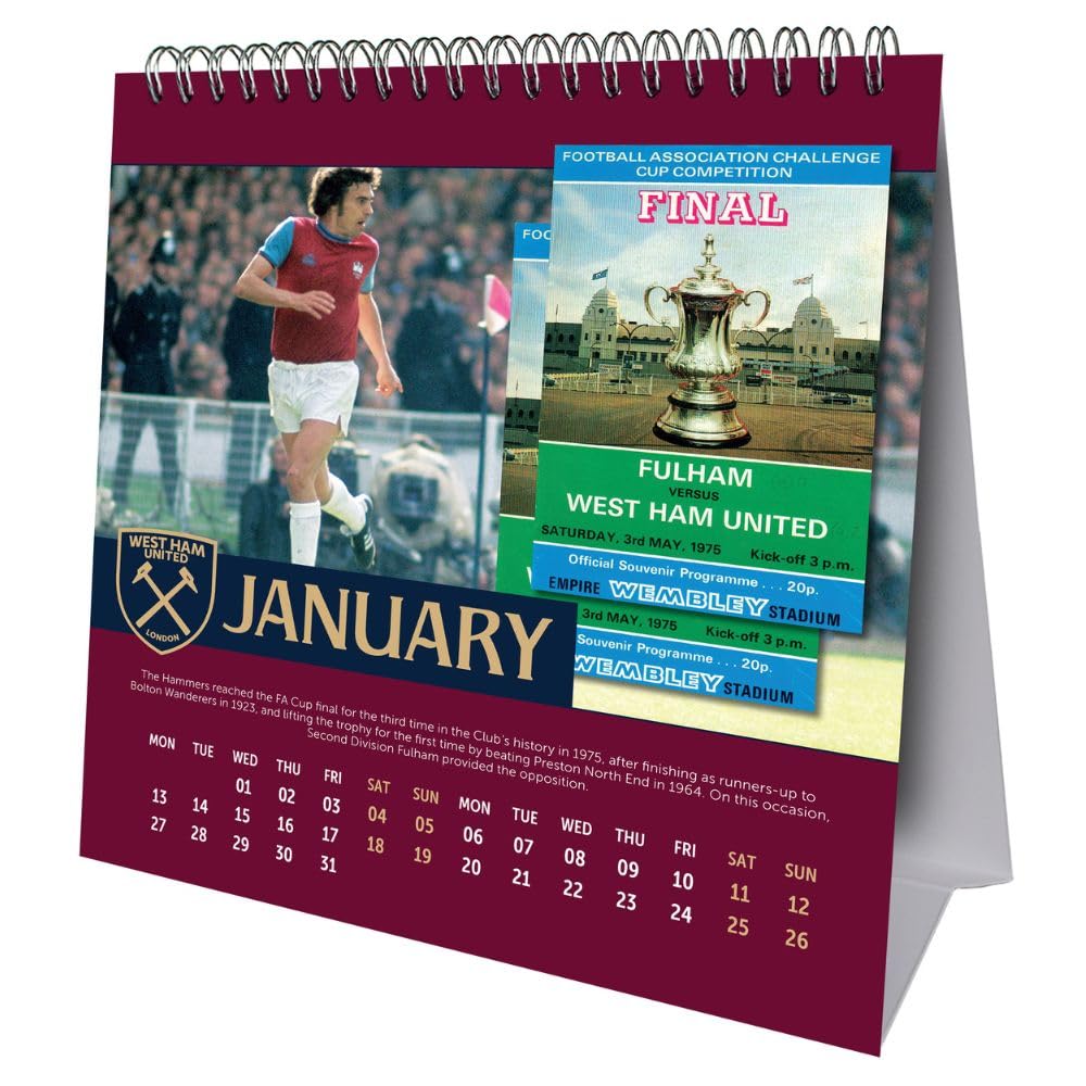 West Ham United FC Desktop Calendar 2025