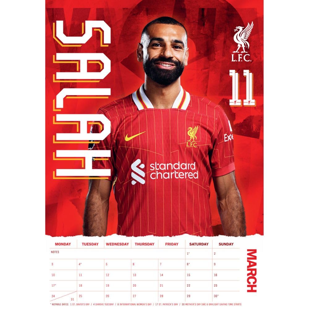 Liverpool FC A3 Calendar 2025