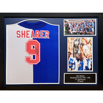 Blackburn Rovers FC Shearer Signed Shirt (Framed)