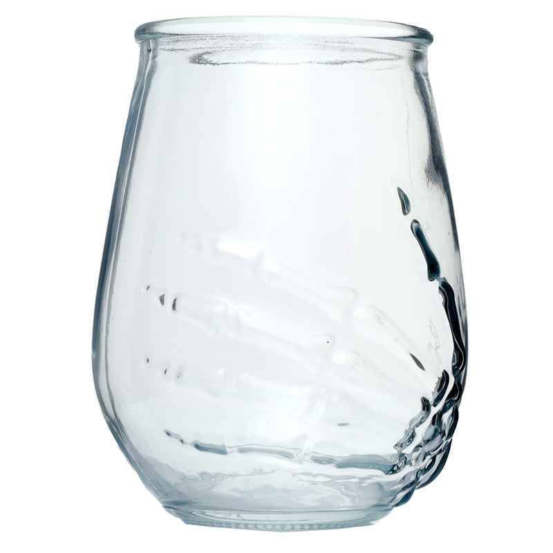 Skeleton Hand Set of 2 Glass Tumblers