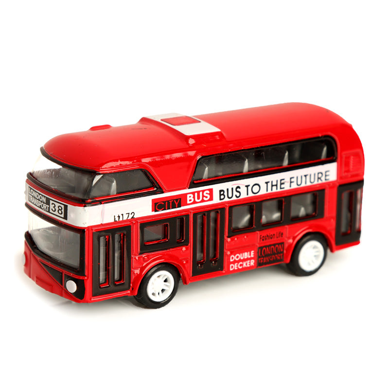 Pull Back Action Toy - Red City Bus x12