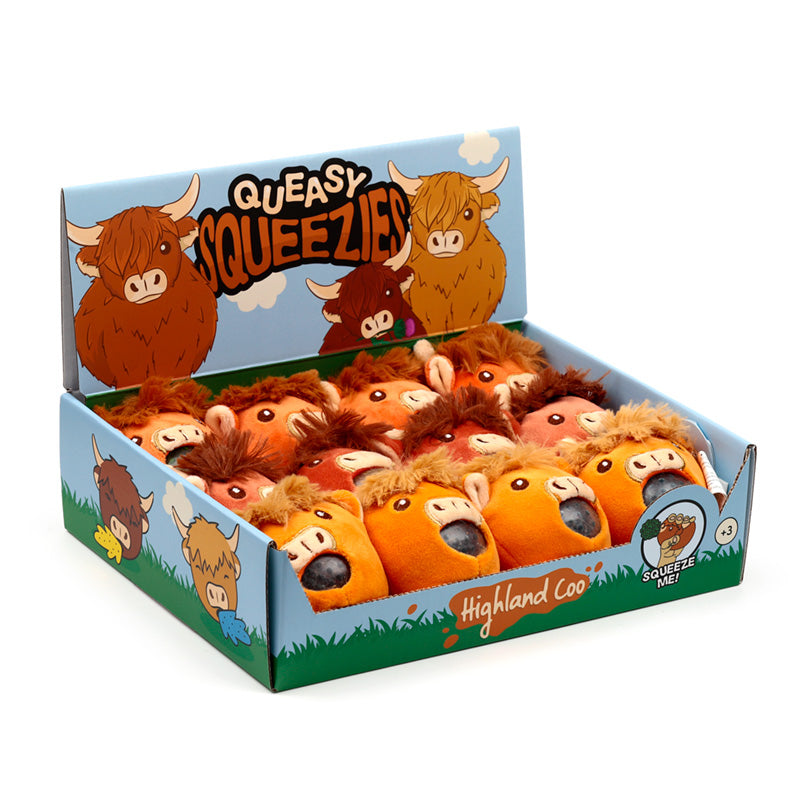 Queasy Squeezy Polyester Toy - Highland Coo Cow